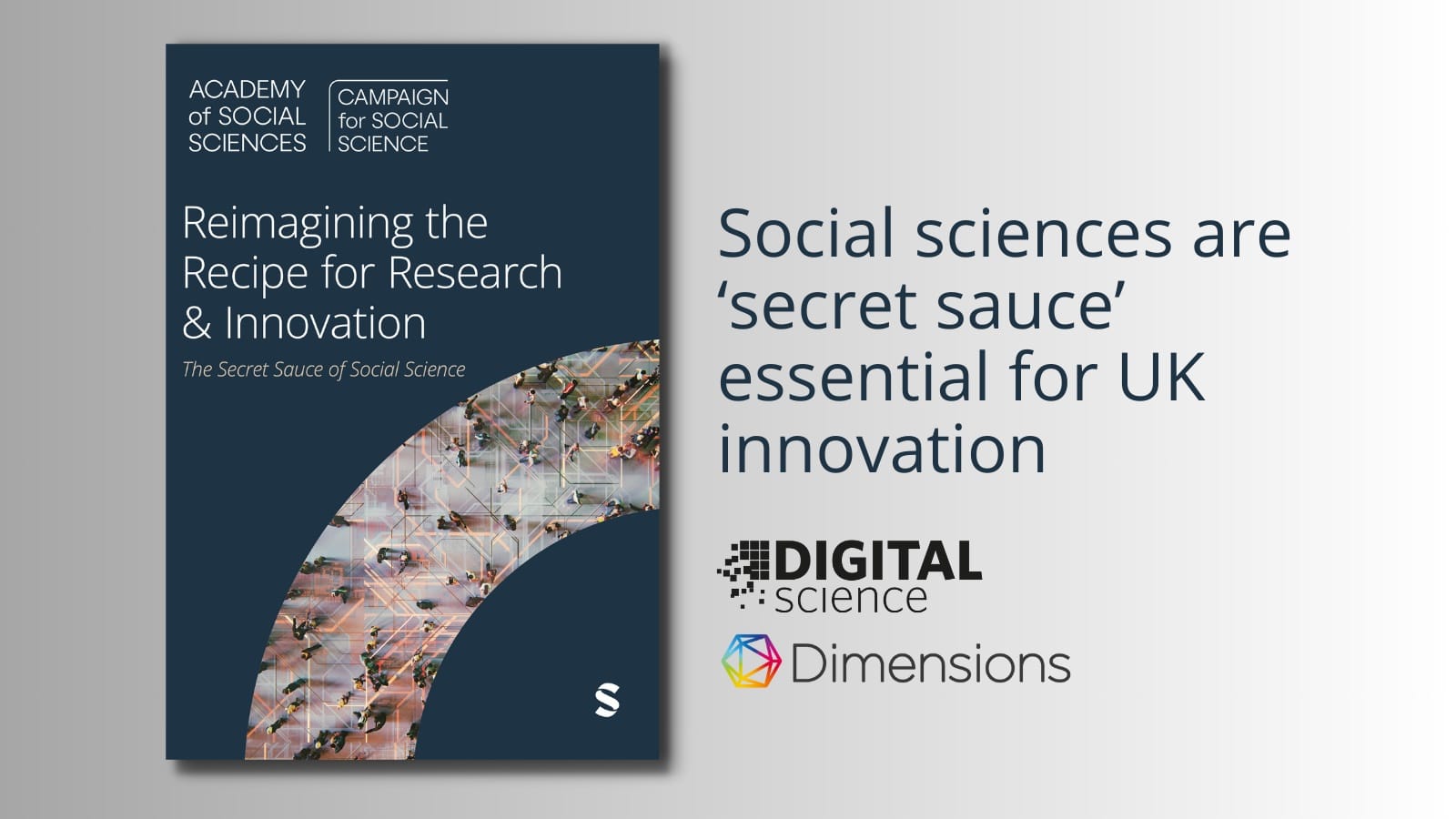 Report cover and text - social sciences are secret sauce essential for UK innovation