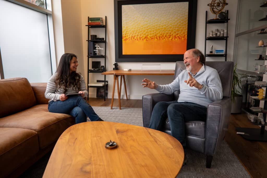 Danny and Suze talking