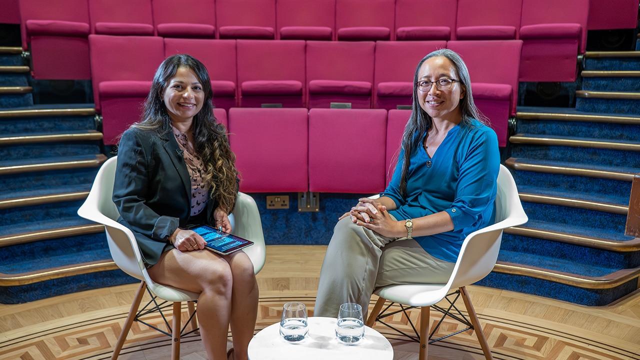 Dr Eugenia Cheng speaking with Suze Kundu