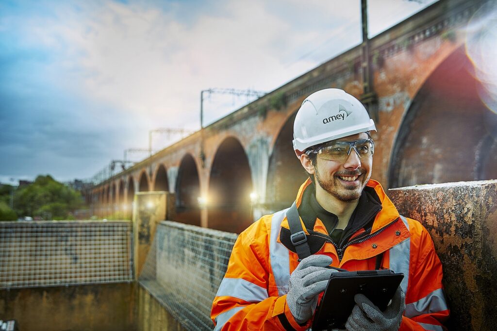 Photo of engineer on a construction site