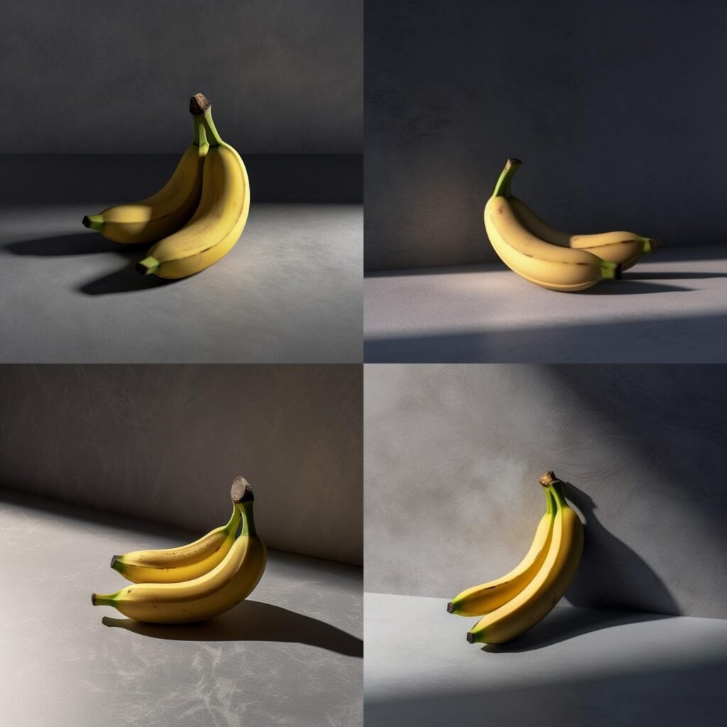 Initial results from the request for a single banana yielded two bananas in every image