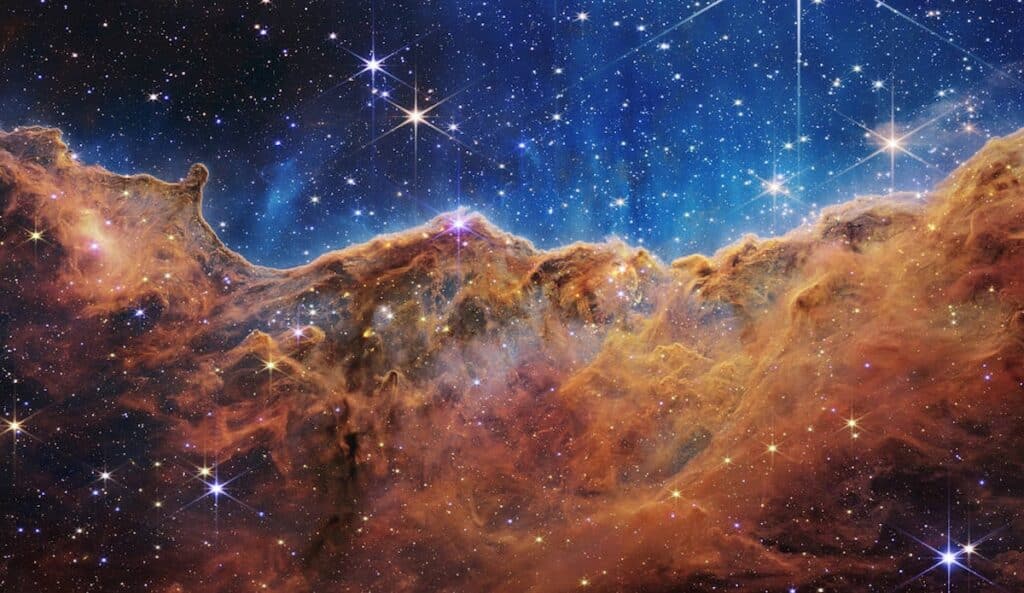 Photo of "Cosmic Cliffs” in the Carina Nebula