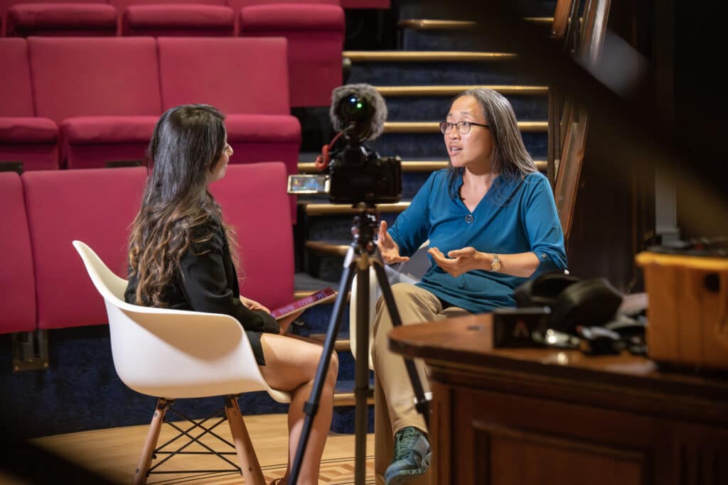 Dr Eugenia Cheng speaking with Suze Kundu
