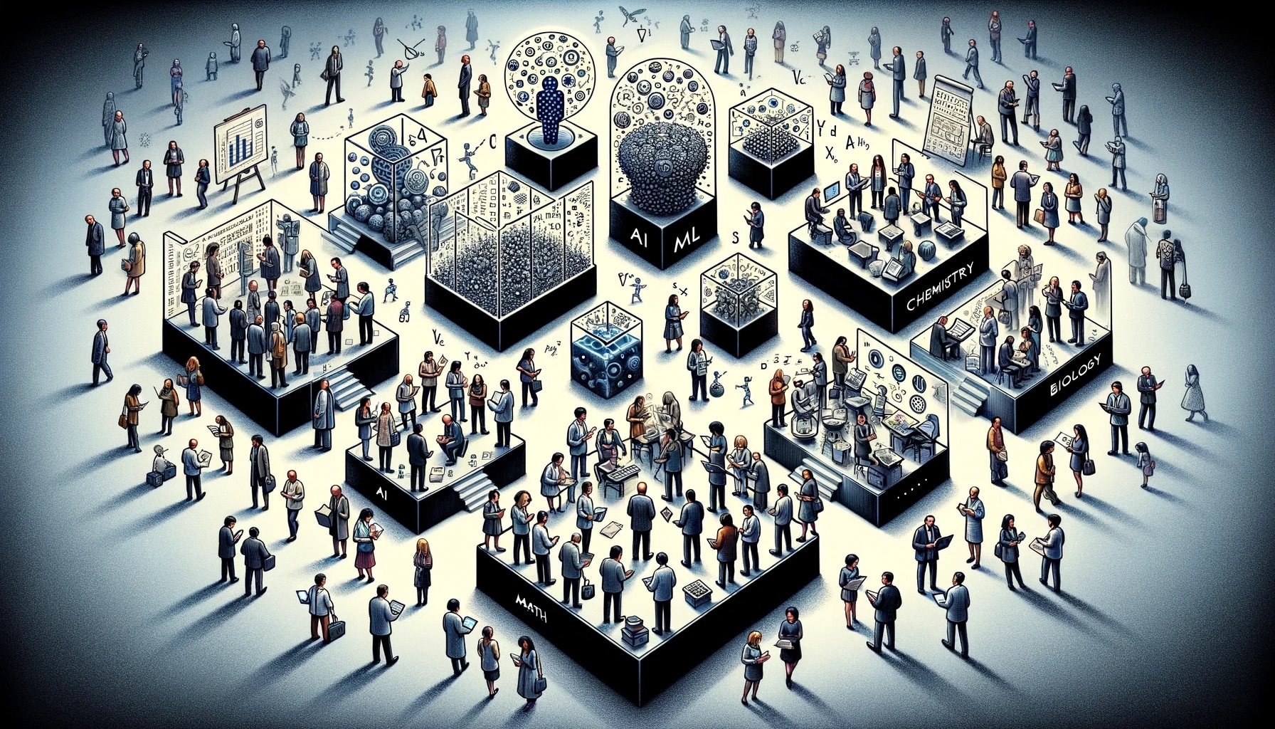 DALL•E rendering of AI siloed research