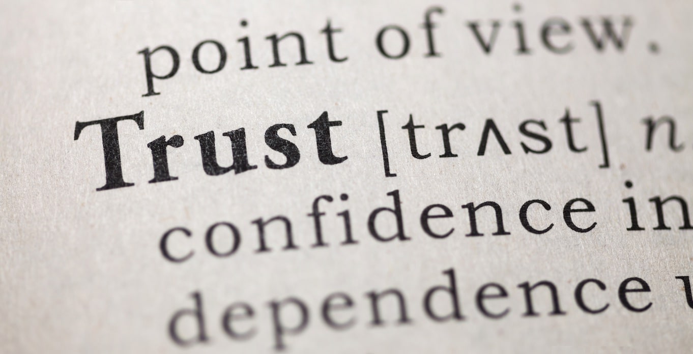 photo of a dictionary entry for the word trust