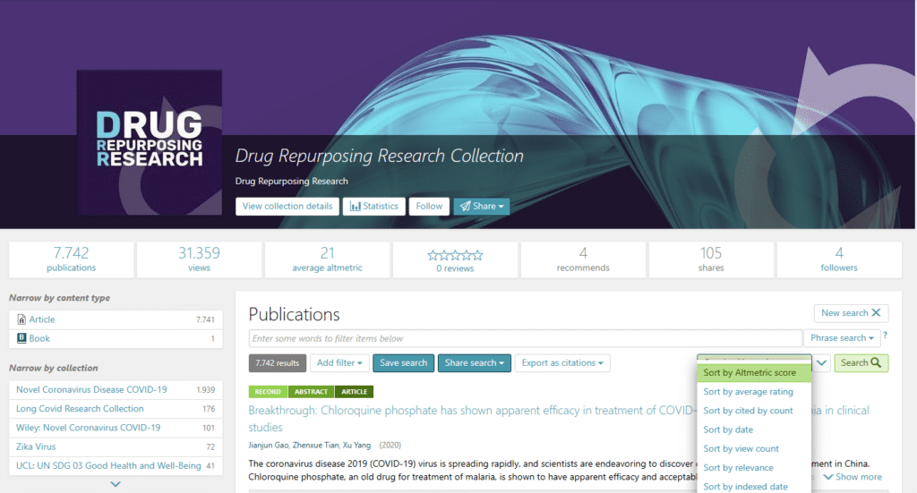 Drug Repurposing Central – Open Science publishing portal