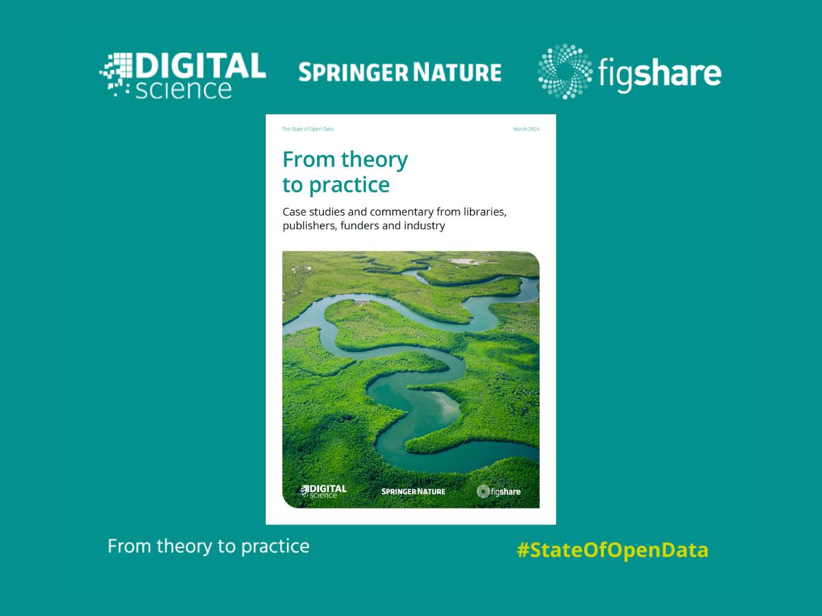 Banner image with cover of report plus Digital Science, Springer Nature and fishare logos