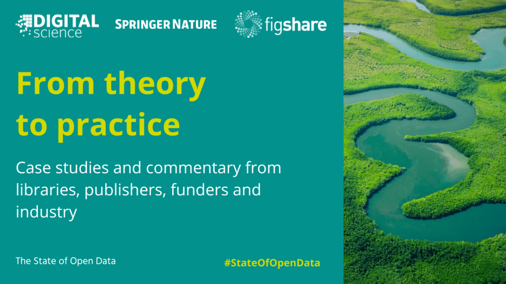 banner image with text - From theory to practice, case studies and commentary from libraries, publishers, funders and industry